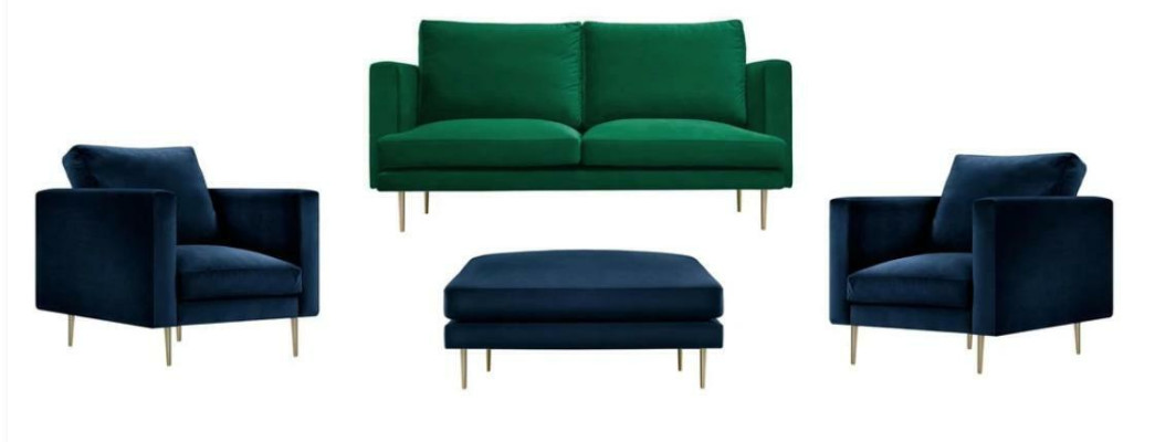 Sofa set Green Stool Armchair Living room Group Furniture Textile Fabric Sofas new