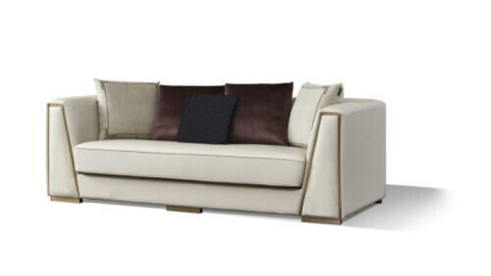 White leather sofa set designer 3+2 seater decorative couch set 2 pieces.