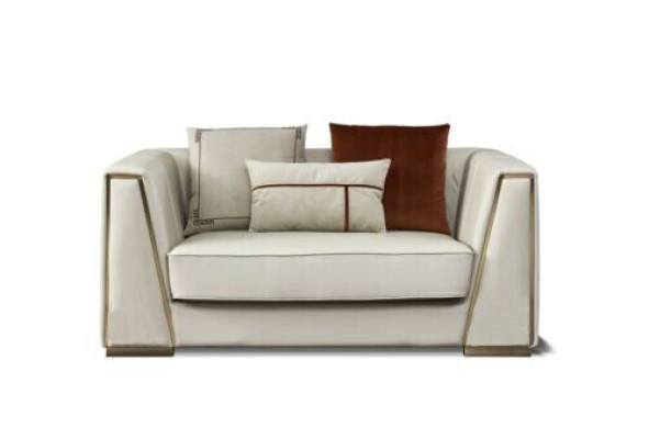 White leather sofa set designer 3+2 seater decorative couch set 2 pieces.