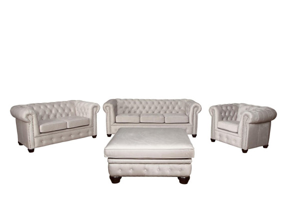 Chesterfield Sofa set Couch Set 321+Stool Seat Upholstery Sets Textile