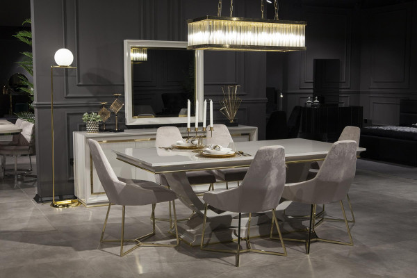Dining set Table Dining set Chair Set Table Suite Chest of drawers 9pcs Furniture