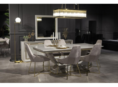 Dining set Table Dining set Chair Set Table Suite Chest of drawers 9pcs Furniture