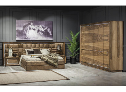Luxurious, stylish 4-piece bedroom set in brown colour