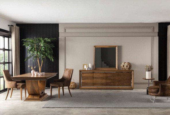 Luxury Dining room Suite Dining table with chairs Sideboard Table 7 pieces. Dining set
