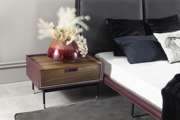 Glass Wardrobe Bedroom Bed Bedside tables 4pcs. Complete set