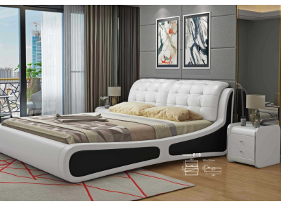 Bed Upholstery Design Luxury Double Beds White 180x200cm Sleep Room Leather