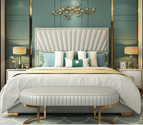 Bed Upholstery Design Luxury Double Hotel Beds Sleep Room 180x200cm