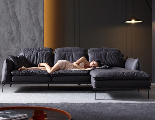 Leather sofa Corner sofa Sofa Couch Upholstery Corner Suite Designer Furniture