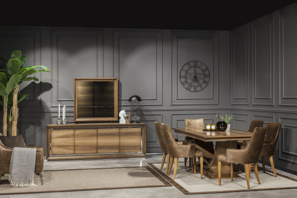 Luxury Dining table 207x101cm Table Elegant Dining room Tables Wooden Table Furniture