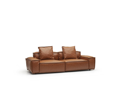 Three-seater couch 240 cm seat cushion Brown couch Cozy sofas Living room