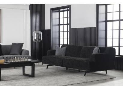 Three-seater couch upholstery 235 cm fabric sofa textile couches seat cushion furniture