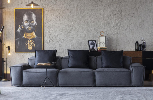 Cozy Couch Living room 300cm Big Sofa Couches Sofas Fabric Sofa Textile