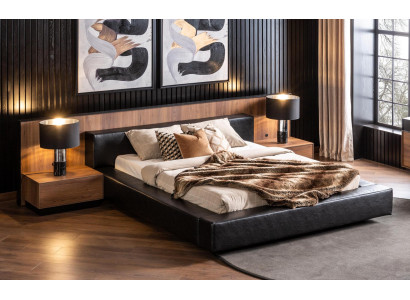 Luxury Bed with Bedside Tables Loft Bedroom Furniture Beds Sets Upholstered