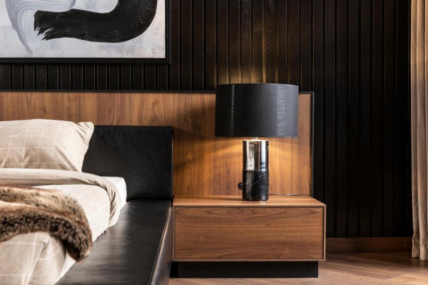 Luxury Bed with Bedside Tables Loft Bedroom Furniture Beds Sets Upholstered