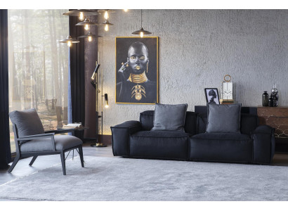 Set 2-piece sofa + armchair medium soft comfortable modern style luxurious new