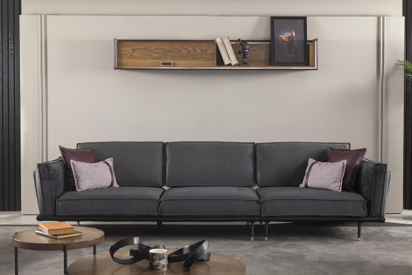 Big Sofa 330cm Fabric xxl Couch Fabric Sofa Upholstery Seat Pad Furniture Textile