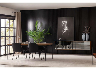 Luxury Dining room Suite Table 4x Armchair Sideboard Sideboard Chair Sets