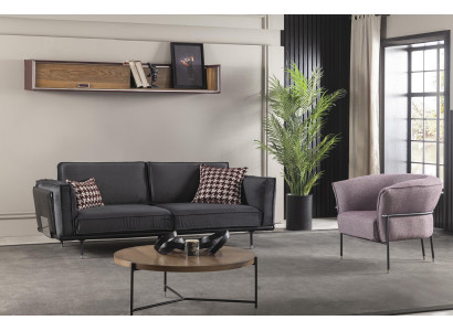Sofa 3+1 Seat in Gray Modern Couch Furniture Sofa set Italian Furnishings