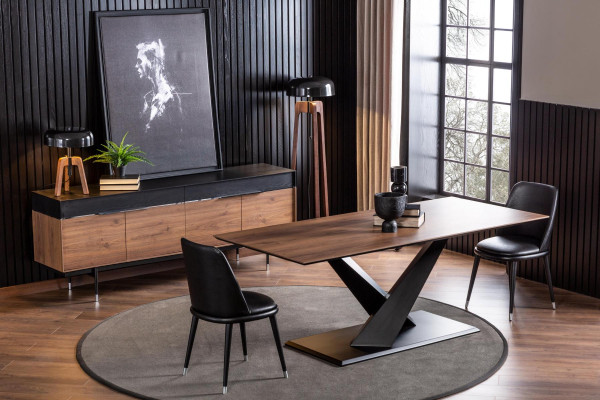 Furniture Set Couch Chair Group Suite Sofa Black Furniture Dining room Chairs