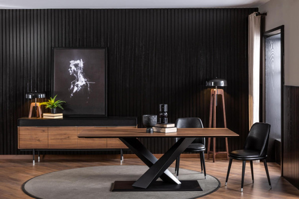 Furniture Set Couch Chair Group Suite Sofa Black Furniture Dining room Chairs