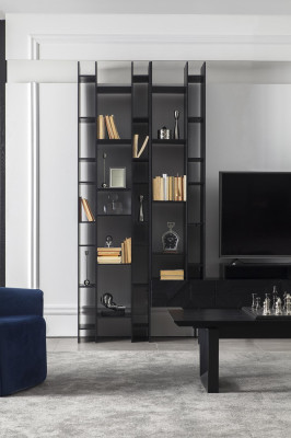 Black wall unit high-quality wardrobe walls luxury extension wall coffee table 2 pieces