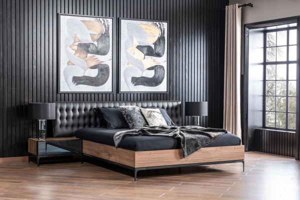 Bedroom Furniture Complete Set Suite Bed Bedside tables Wardrobe 4-piece.
