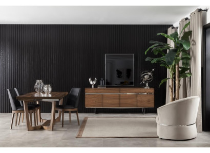 Luxurious dining set for the dining room made of high-quality wood