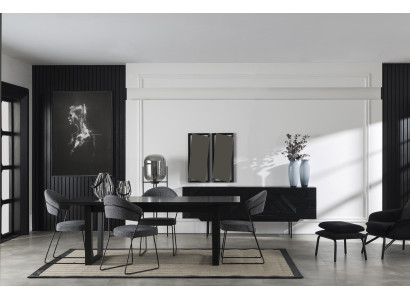 Dining set Black Dining room Set Sideboard Wardrobe Chairs Dining table Dining set