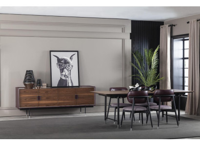 Dining room Set Dining set Dining set Table Chair Set Sideboard Furniture Brown