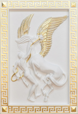 Pegasus Wall Relief Antique Style Relief Wall Painting Antique Handcraft Picture Horse