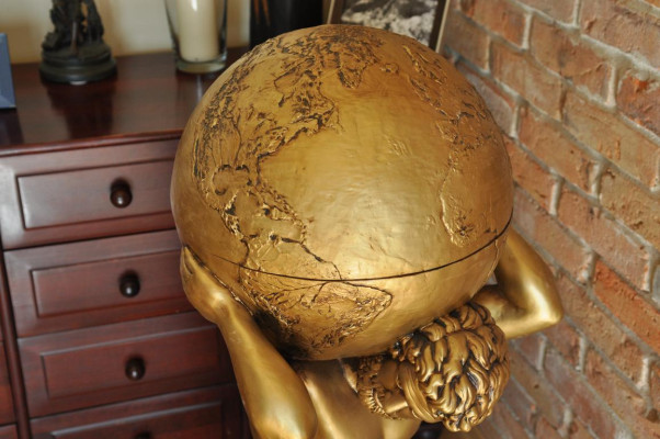 Antique Style Classic r Globe Atlas Mini Bar Bar Wine Shelf Statue Sculpture Decoration