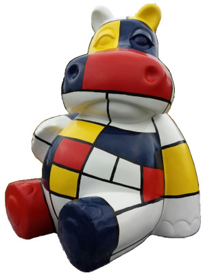 Design figure hippopotamus designer loft colorful sculptures figures real handcraft