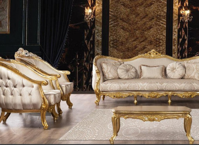 Baroque Sofa set 3+1+1 Seater Chesterfield Sofa Sofas Armchair Seat Suite