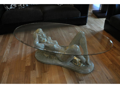 Erotic glass table sculpture figure coffee table table sofa order tables statue