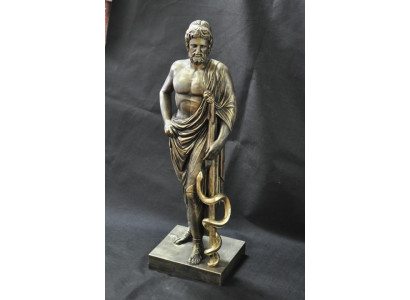Statue Bust Eskulap with Snake Pharmacy Doctor Sculpture Sculptures Figures 0042