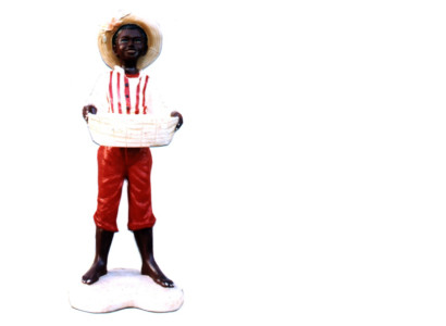 Design Boy with Basket Figure Statue Sculpture Figures Sculptures Decoration 7087