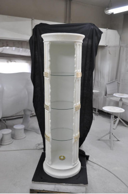 Display case bar corner shelf glass amphora vase floor bevel column wardrobe showcase shelves