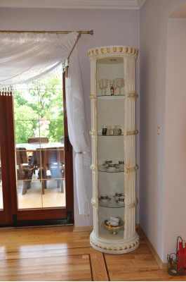 Display case Bar Corner Shelf Glass Amphora Bottom Bevel Column Wardrobe Showcases Shelves 1860