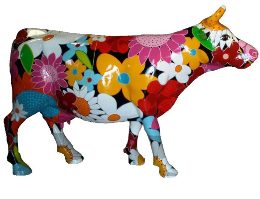 Abstract hanging painted figure cow statue garden decoration statues figures decoration