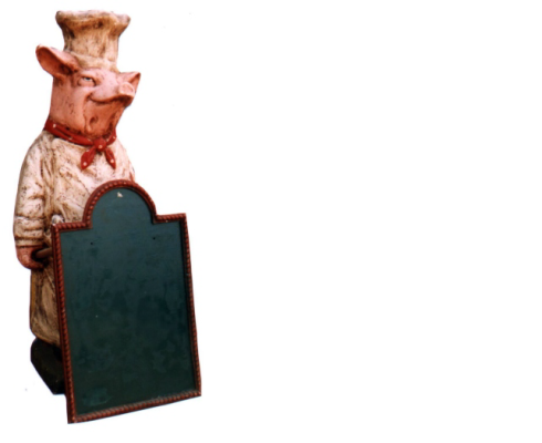 Restaurant Stand Table Steak Figure Statue Sculpture Figures Sculptures Gastro