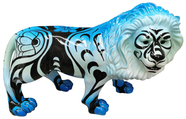 Abstract Sculptures Colorful Figure Painted Statues Garden Lion Handcraft Art new