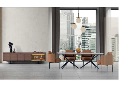 Dining room Modern Set Table 4x Chairs Sideboard Luxury Designer Set