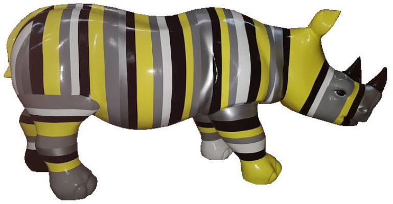 Sculptures Rhinoceros Abstract Colorful Figure Painted Statues Garden Handcraft Art