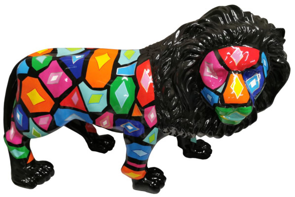 Abstract Lion Hand Painted Figures Statues Sculpture Modern Design Lion Garden
