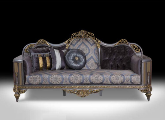 Sofa Chesterfield Set Purple Coffee table Designer Group 3-piece. Living room