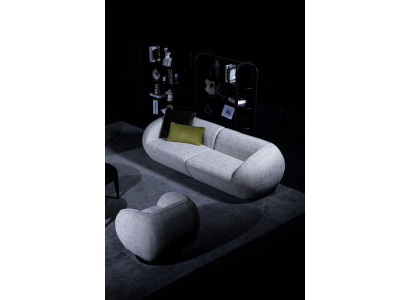 Gray sofa set three seater armchair suite upholstered furniture luxury design