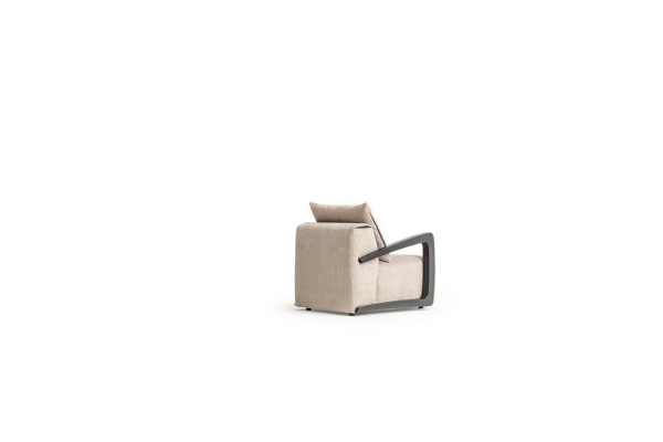 Modern sofa set L-shape couch with armchair gray corner couch textile sofa