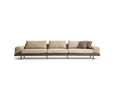 Beige five-seater upholstered sofas sofa textile couch seating furniture living room