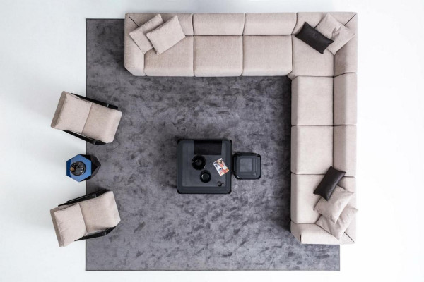 Luxury sofa set Seating group Living landscape L-shape Sofa Armchair Textile new