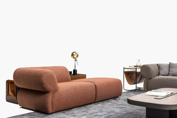 Brown Upholstery Three Seater Luxury Living room Sofa Modern Design Couch